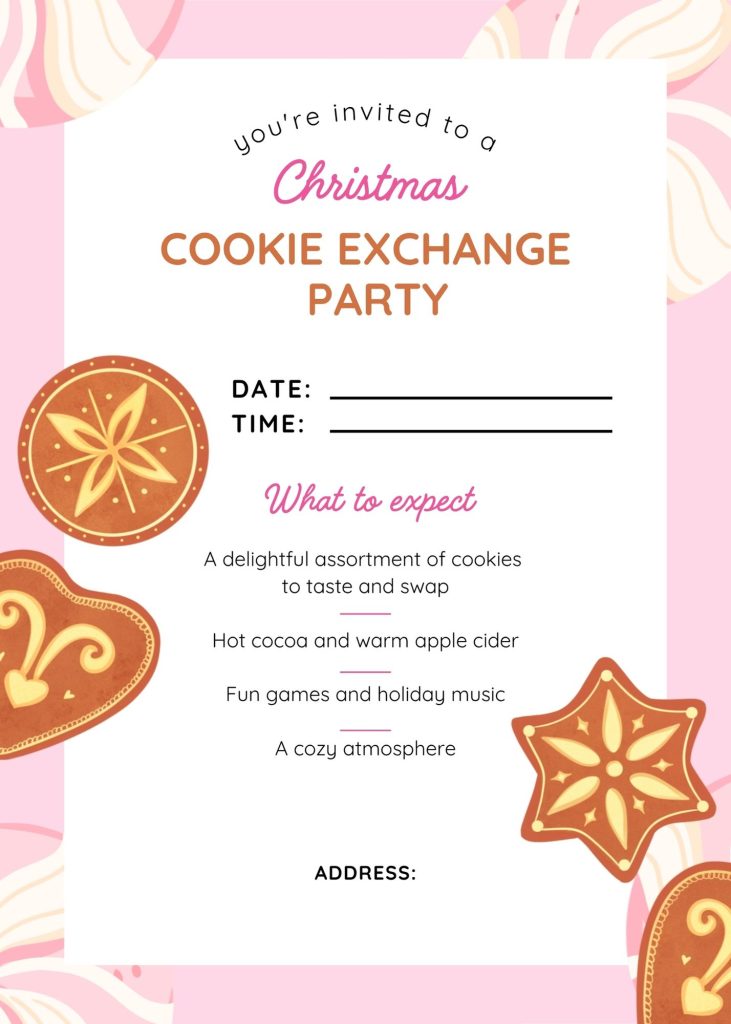 christmas cookie exchange party invitation