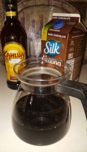 3 Ingredient Dark Chocolate Kahlua Iced Coffee (dairy-free)