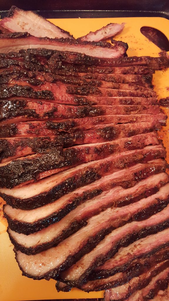 brisket on the smoker