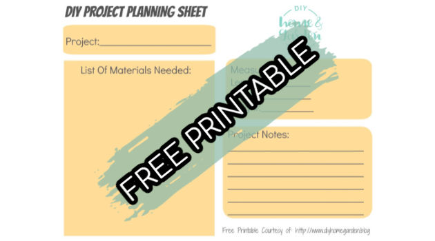 Free Printable: DIY Project Planning Sheet  free download