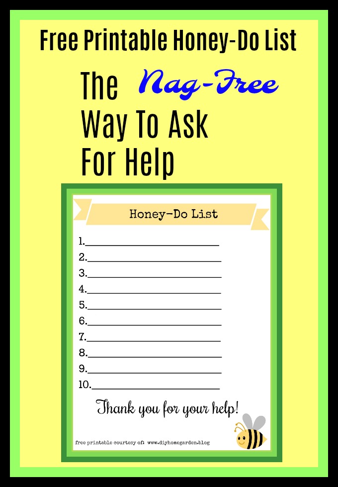 Honey-do List Bumblebee Theme: Free Printable | diyhomegarden.blog