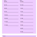 free printable purple day planner sheet