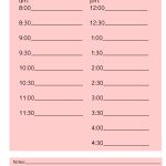 free printable pink day planner page