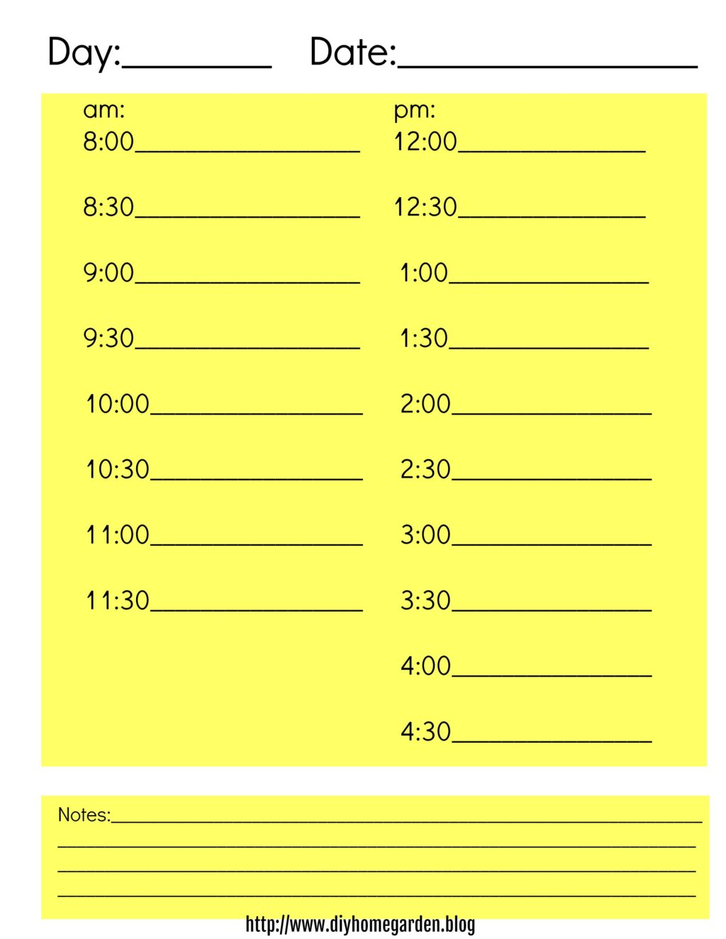 Free Printable: Color DIY Day Planner Pages | diyhomegarden.blog