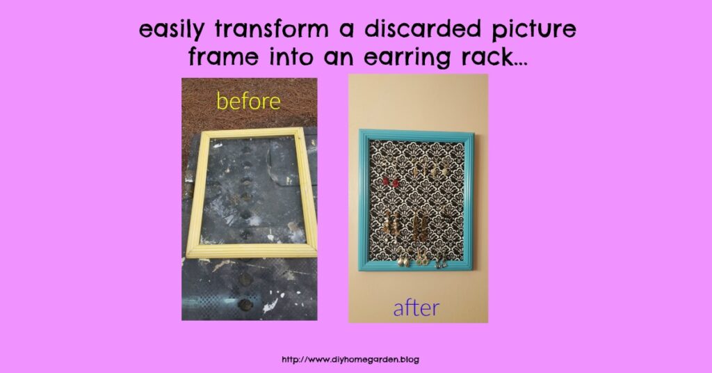 DIY How To Upcycle A Picture Frame Into An Earring Rack