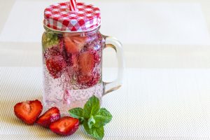 Strawberry Infused Water with Seltzer