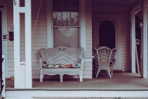 first impressions white wicker padded bench