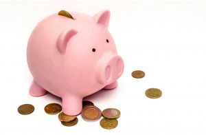 money pink coins pig for home
