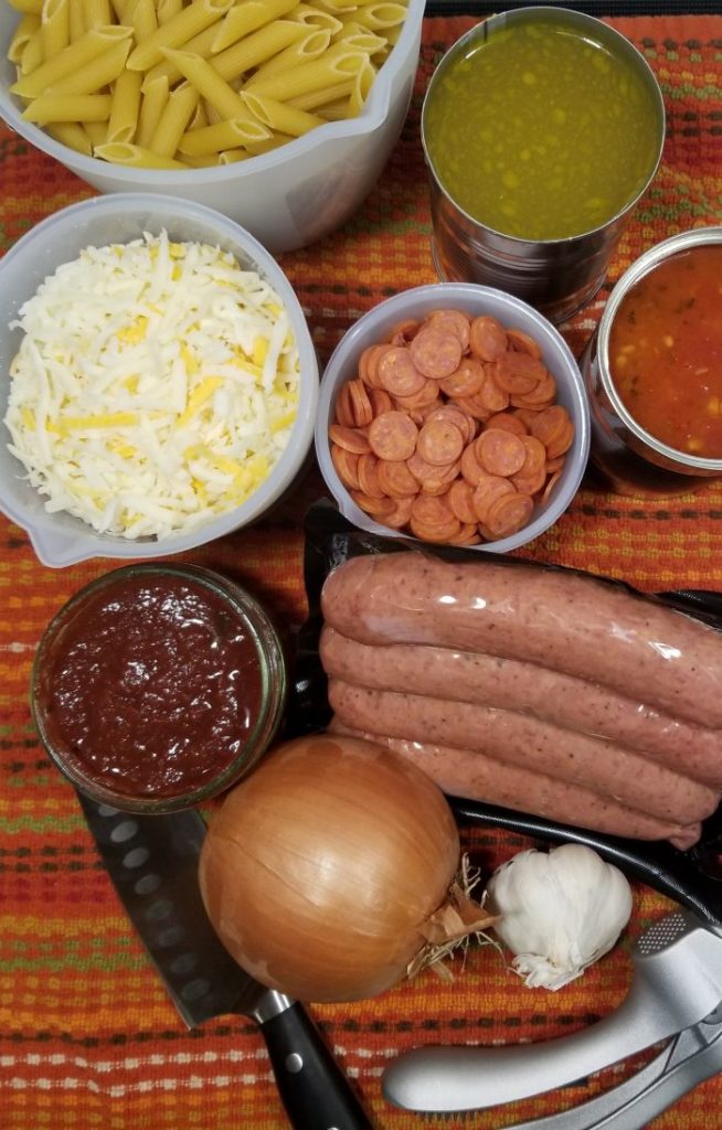 Cheese Pepperoni Sausage Pizza Pasta