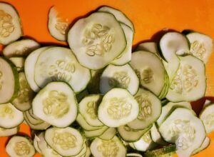 sliced cucumbers
