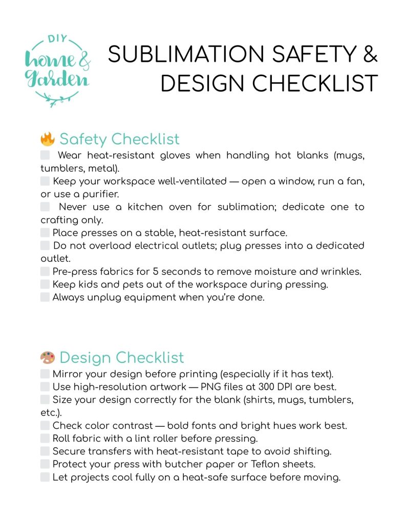 beginners guide to sublimation safety and design checklist